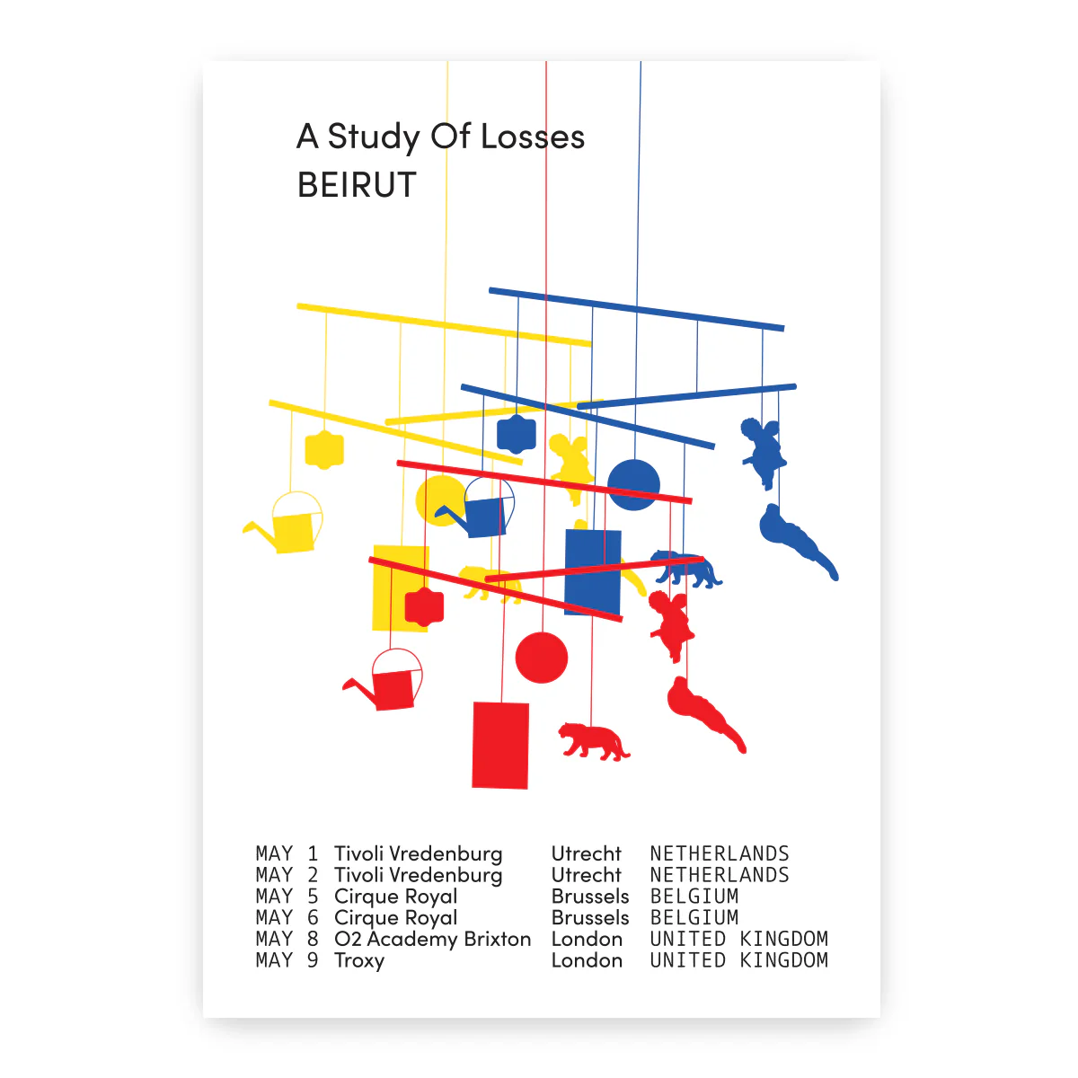 A Study Of Losses May 2025 Tour Poster - Mobile White