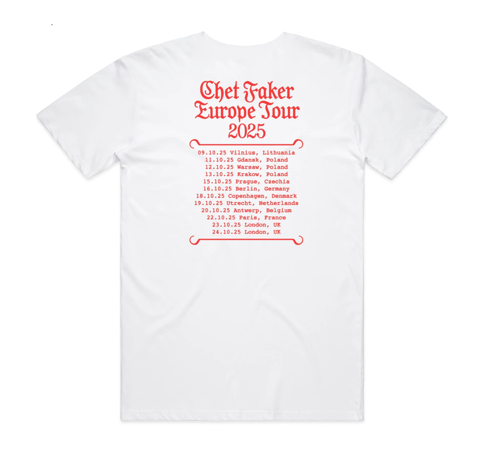 Chet Faker EU/UK Tour 2025 T-Shirt - Image 3