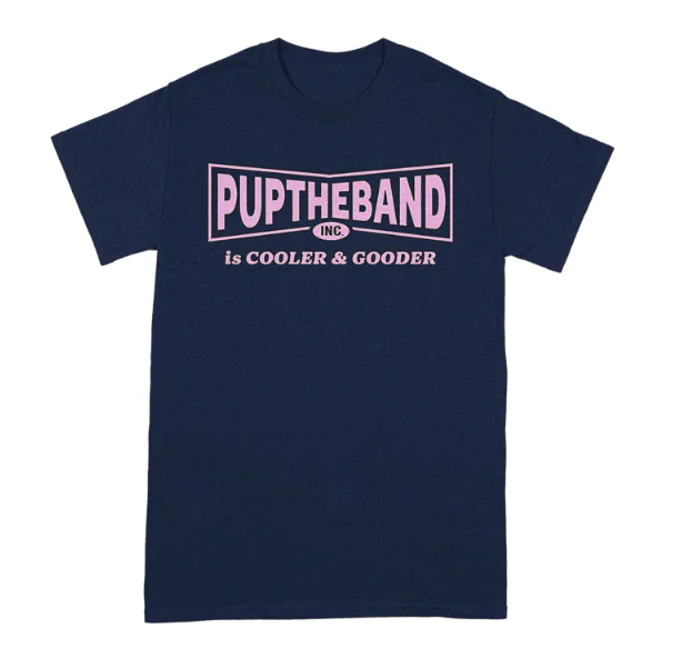 Cooler & Gooder Navy T-Shirt - Pink Print
