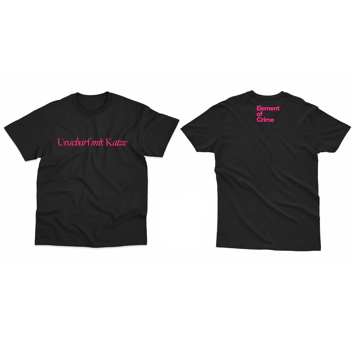Unscharf Mit Katzen T-Shirt Schwarz