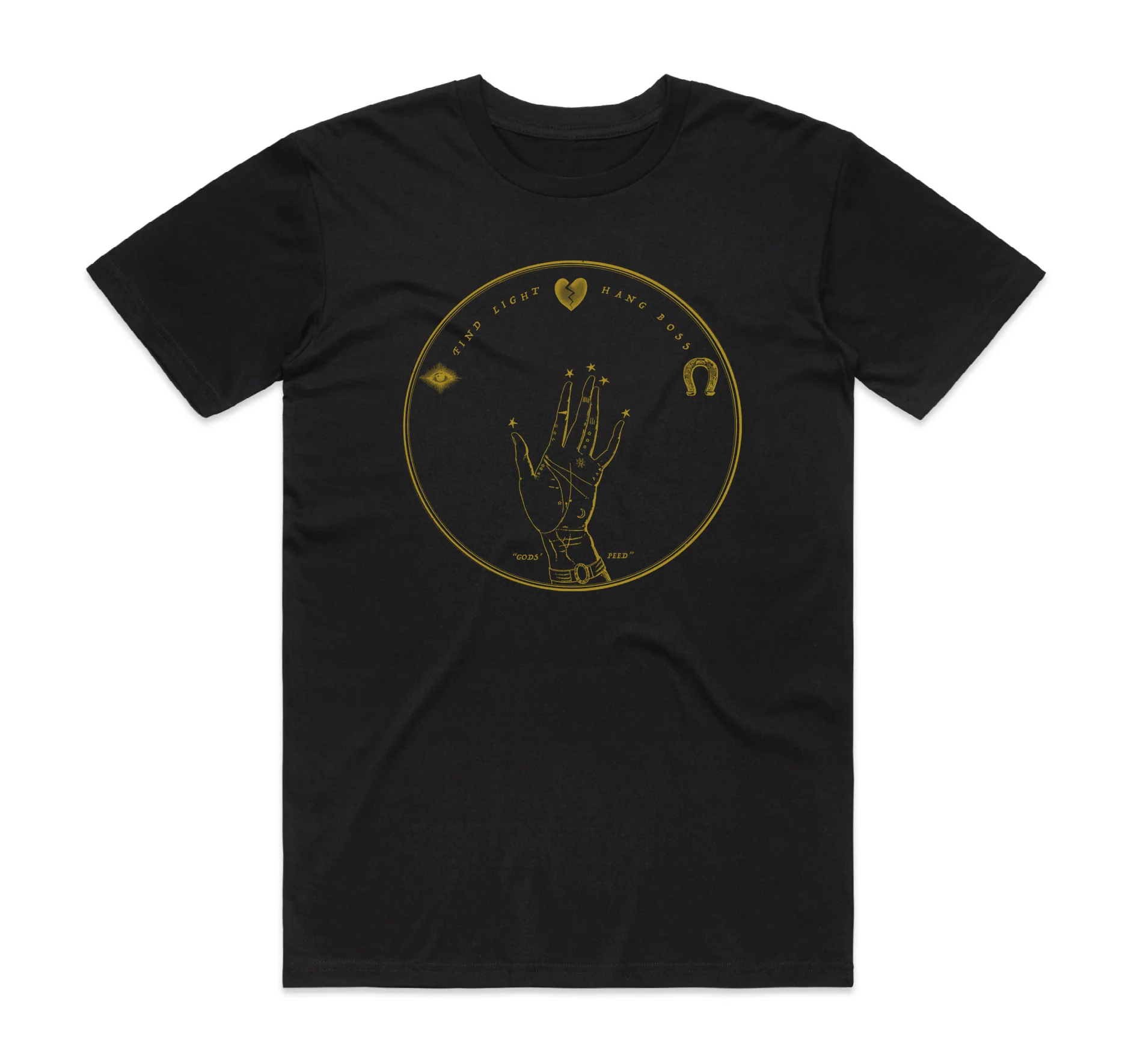 Find Light, Hang Boss Black T-Shirt