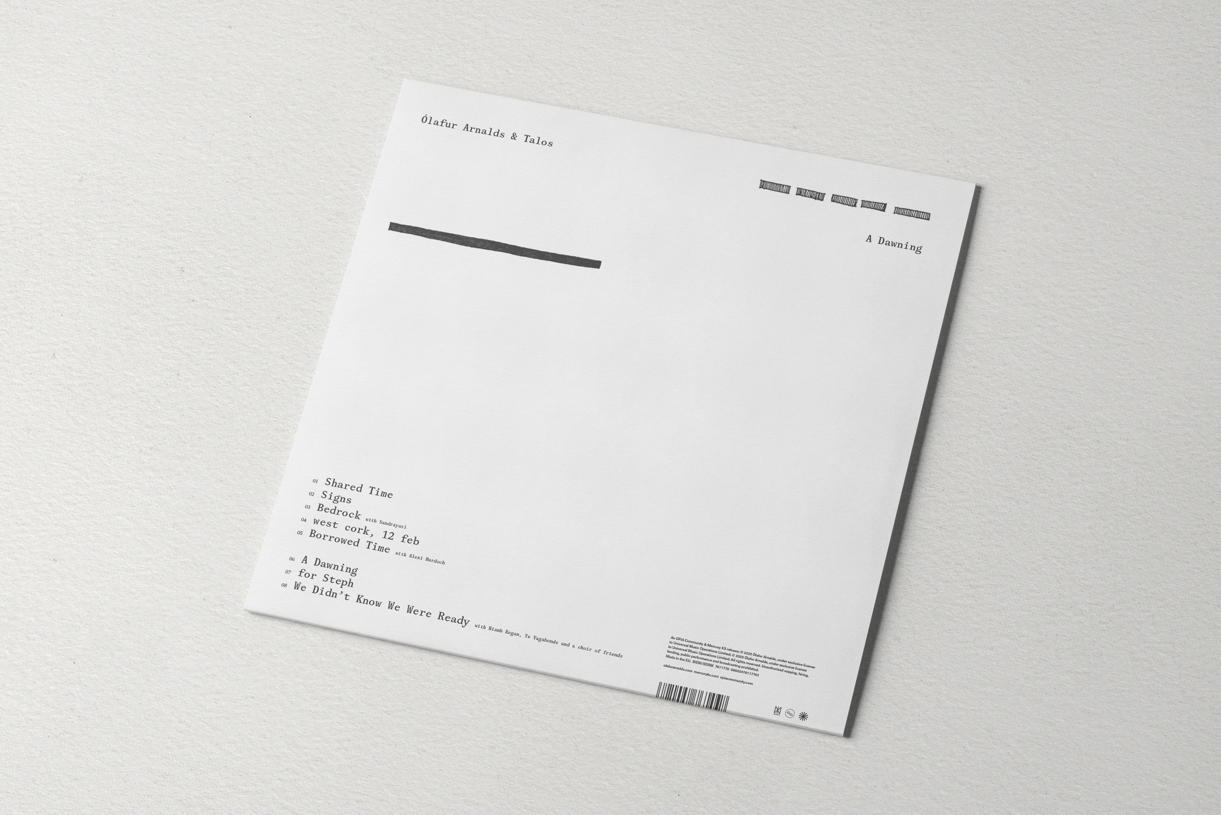 A Dawning Coloured LP w. Signed Art Print (white) - Image 5