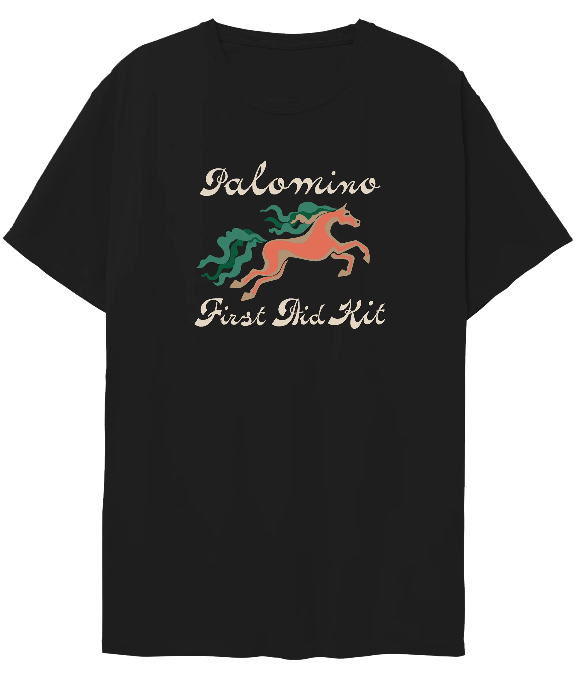 Horse Illustration Black T-Shirt
