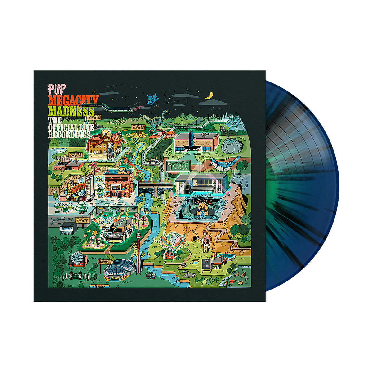 Megacity Madness (The Official Live Recordings) Blue Green Smush w/ Black Splatter LP