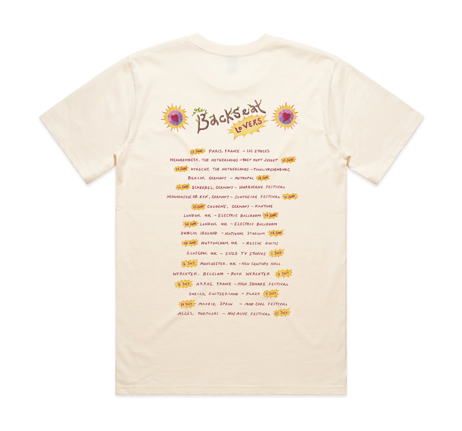 The Backseat Lovers EU Tour 2025 T-Shirt - Image 2