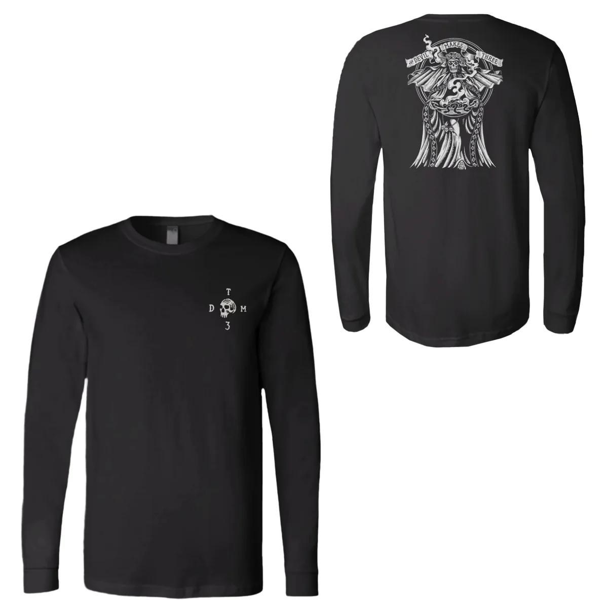 Skeleton Witch Black Longsleeve T-Shirt