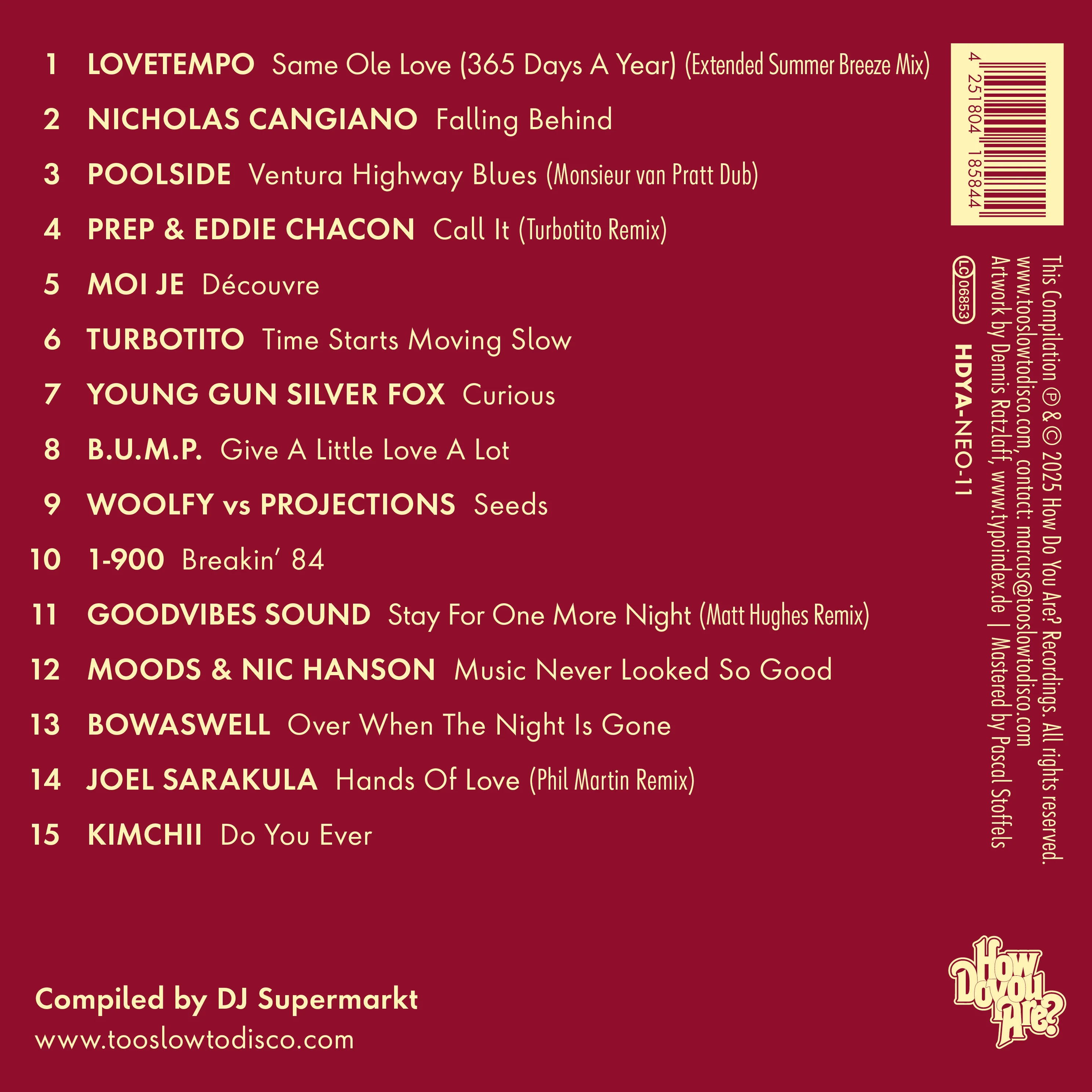 Too Slow To Disco NEO:  THE SUNSET MANIFESTO Volume 2 CD - Image 3
